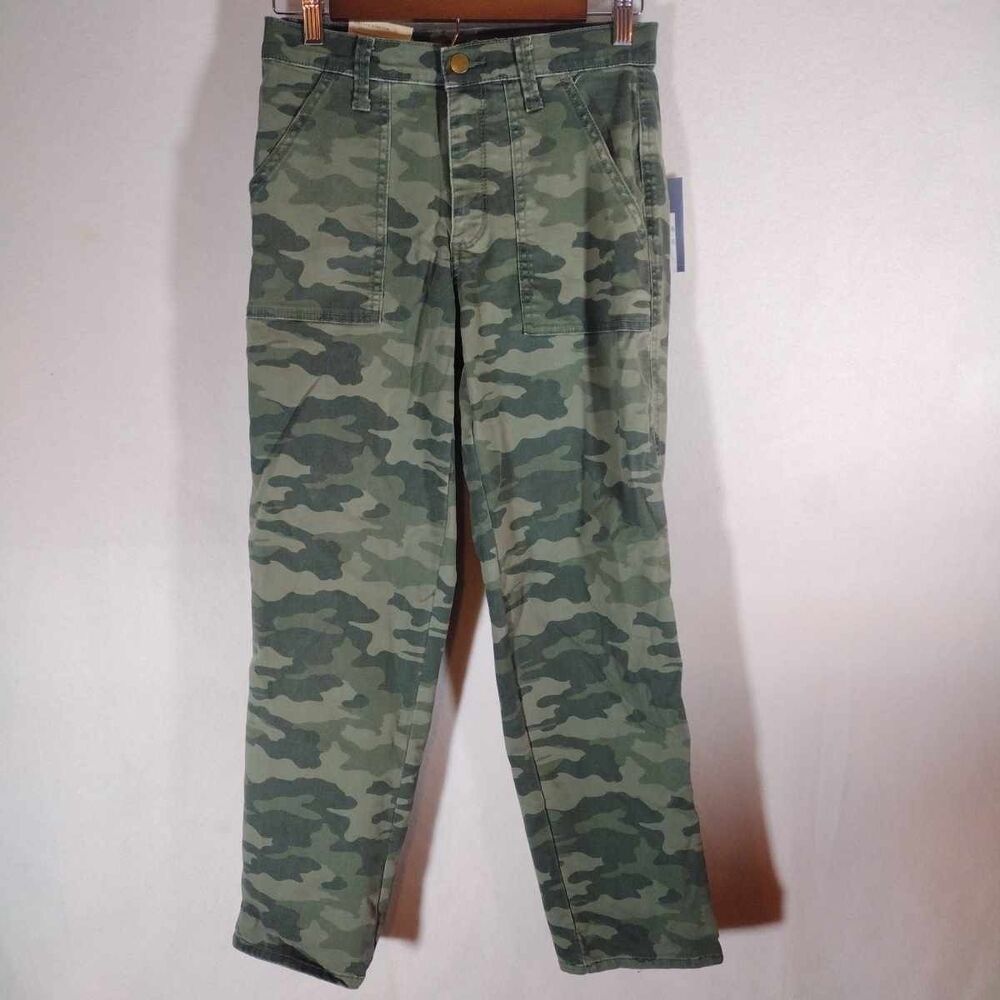 Universal Thread Womens Size 2 26 Green Brown Skinny Crop Camo Waist 25 Inches